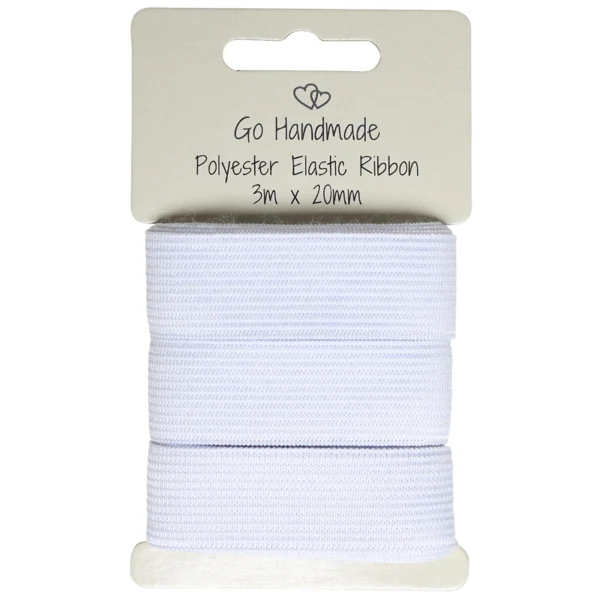 Go Handmade Elastic Band: 3 m x 20 mm, White