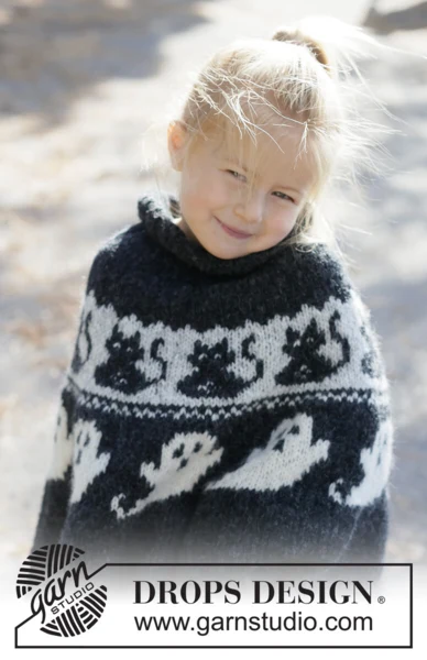 50-37 Spooky Season Poncho by DROPS Design — 1
