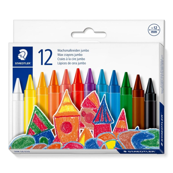 STAEDTLER Noris Club Jumbo 229 Wax Crayons, 12 pcs