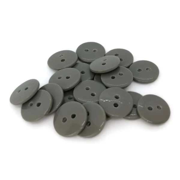 HobbyArts Round Plastic Buttons Gray, 20 pcs