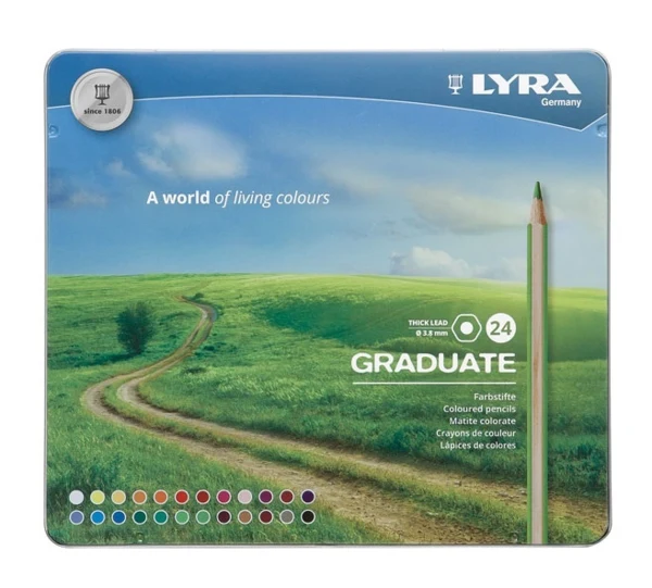 Lyra Graduate Farveblyanter i metaletui, 24 stk