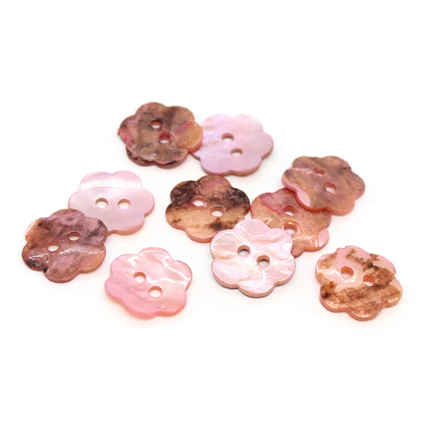 HobbyArts Mother of pearl buttons Flower Pink 15 mm, 10 pcs