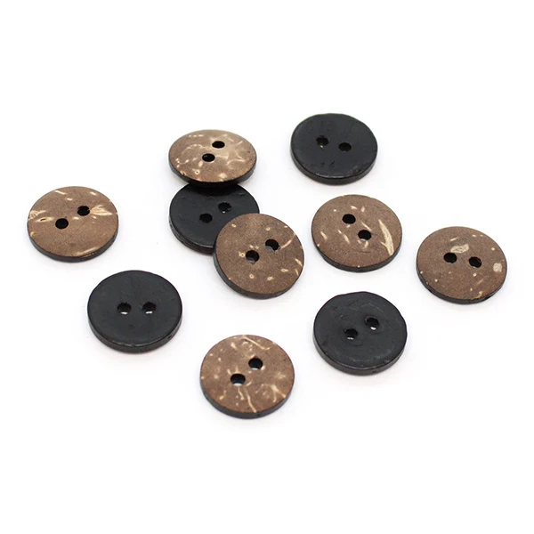 HobbyArts Coloured Coconut buttons Black 15 mm, 10 pcs