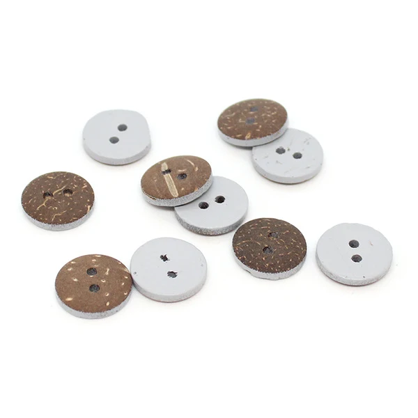 HobbyArts Coloured Coconut buttons Light grey 15 mm, 10 pcs