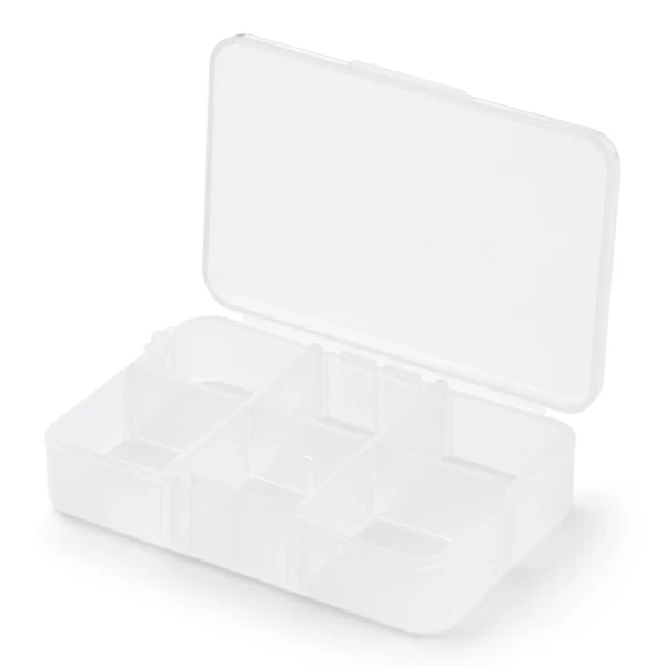 Plastic box with lid Transparent 8 x 5.5 cm, 6 compartments