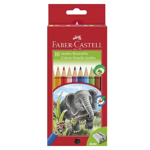 Faber-Castell Crayons Jumbo 10 pcs + tips Elephant