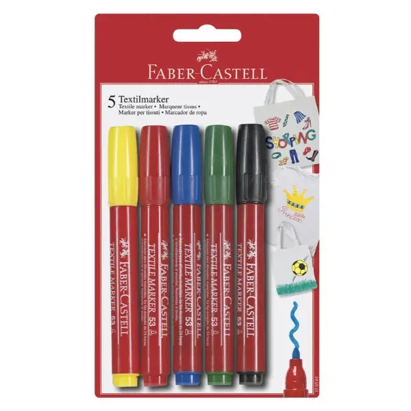 Faber-Castell Textile markers 5 pcs
