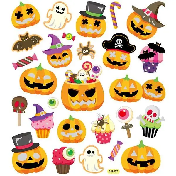 Stickers, Halloween, Pumpkin, 28 pcs, 1 ark