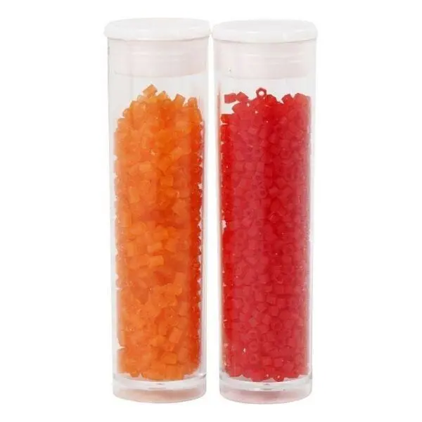 Rocaille Seed Beads, 2x7 g Red/orange