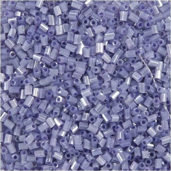 Glass tube beads 1,7 mm Transparent purple