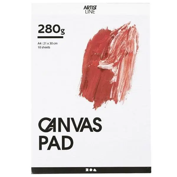 Canvas Block, A4, 10 sheets, 280 g, White