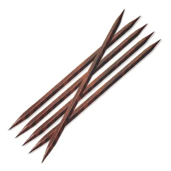 KnitPro Cubics Double Pointed Needles 20 cm. Sizes 4.5 and 5.5-8.0 are brown.