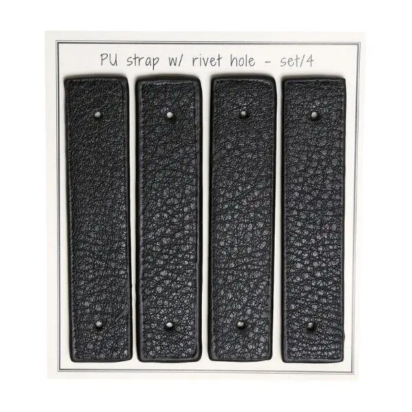 Go Handmade Straps for rivets, 8,5 x 1,8 cm, 4 pcs Black
