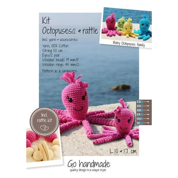 Go Handmade Crochet Kit Octopusses and rattle