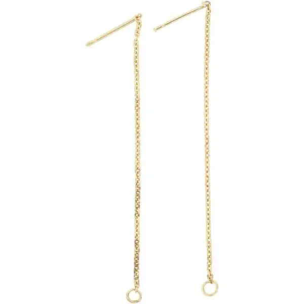 Earring with chain 70mm, Gold plated