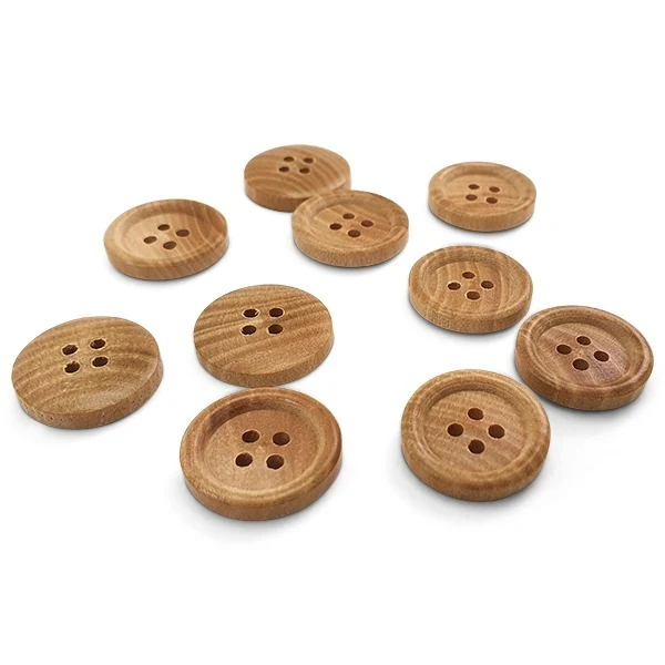 HobbyArts Wood Button, 20 mm, 10 pcs