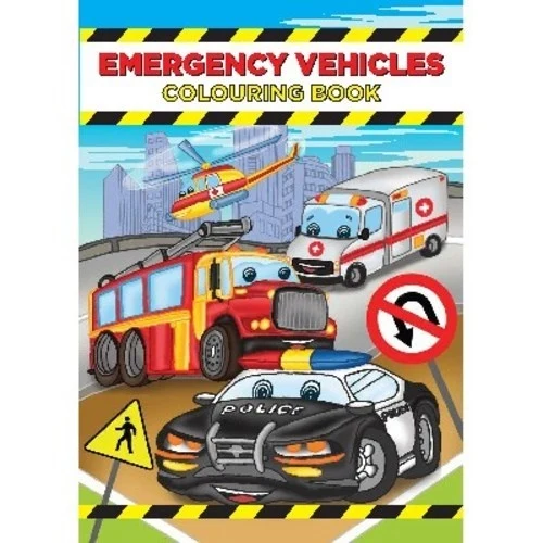 Colouring book A4 Emergency Vehicles, 16 pages