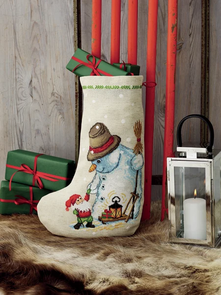 Permin Christmas Embroidery - The Snowman 28x42cm