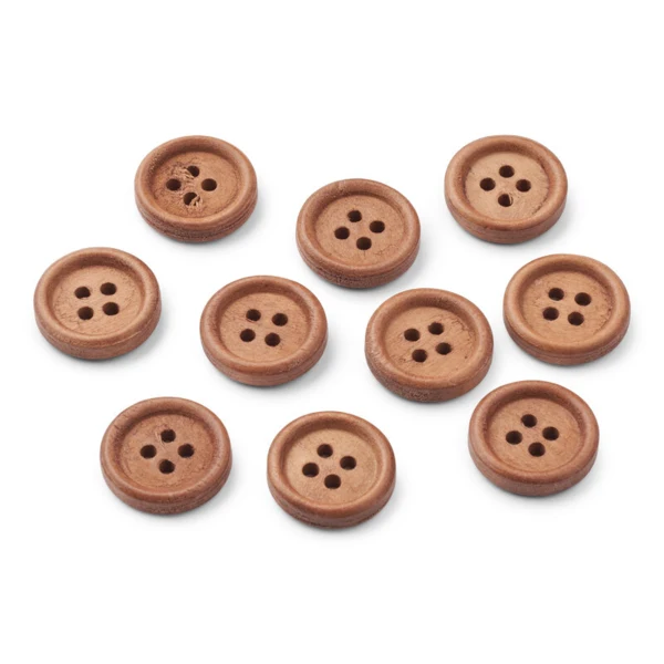 LindeHobby Dark Wood Buttons, 20 mm, 10 pcs