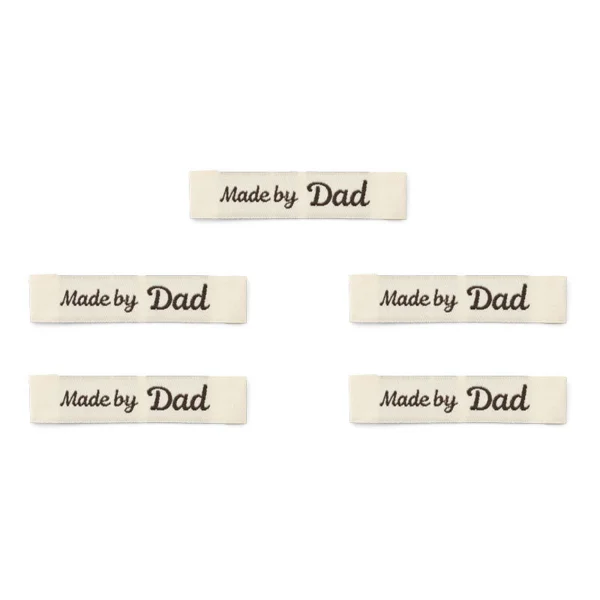 LindeHobby Made By Label (7 cm x 1 cm), Natural, 5 pcs Made by Dad