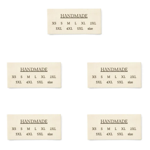 LindeHobby Handmade With Sizes Label (6 cm x 3 cm), 5 pcs Adult sizes