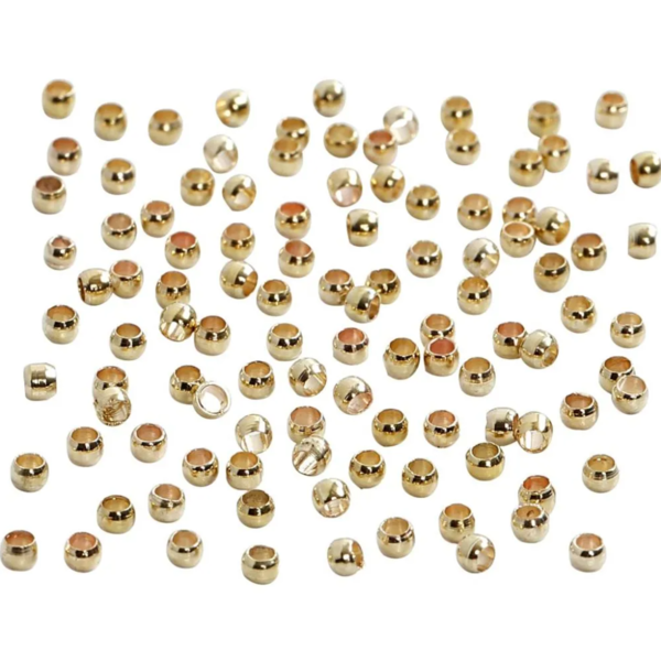 Crimp Beads Ø2 mm, 100 pcs. gold-plated