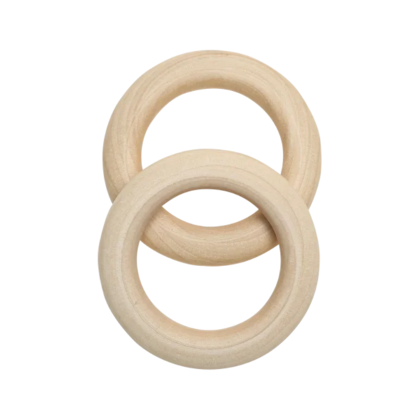 Go Handmade Wooden Rings, Ø55 mm, 10 mm thick, 2 pcs