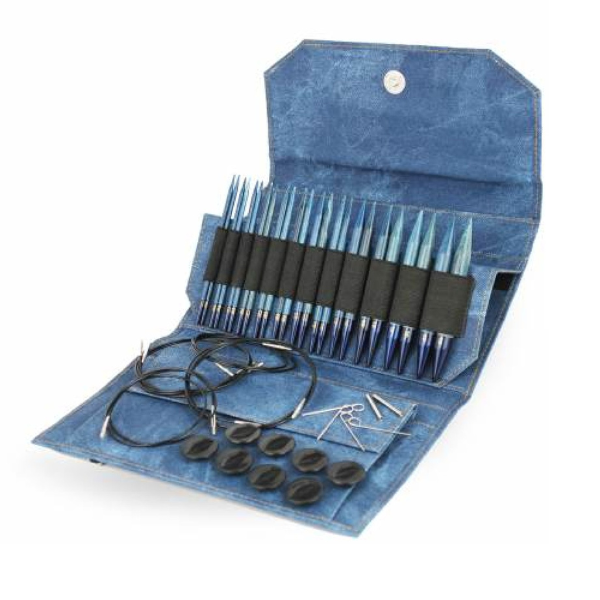 LYKKE Interchangeable Circular Needle Set Indigo, Blue, 13 cm