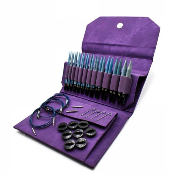 LYKKE Interchangeable Circular Needle Set Indigo, Violet, 13 cm