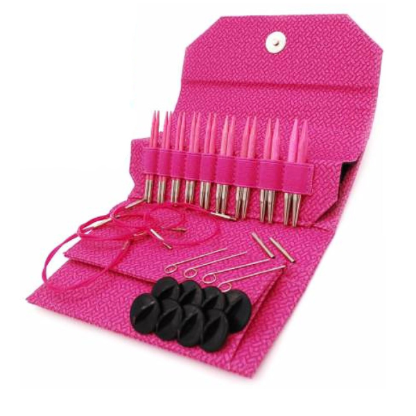 LYKKE Interchangeable Circular Needle Set Blush, Magenta, 9 cm