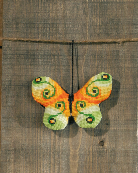 Embroidery Kit Butterfly light green m 053/99 9 x 6 cm / 4 x 2 in