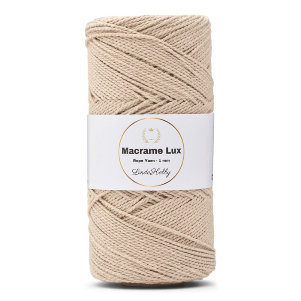 LindeHobby Macrame Lux, Rope Yarn, 1 mm 05 Beige