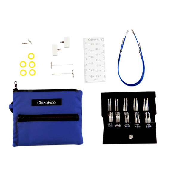 ChiaoGoo Interchangeable Circular Needle Set Twist Blue Shorties, Small, 5 cm/8 cm