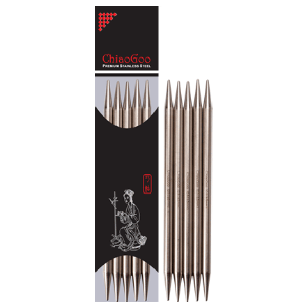 ChiaoGoo Double-Pointed Needles Stainless Steel (15 and 20 cm)