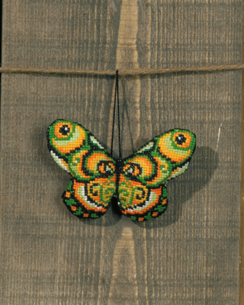 Embroidery Kit Butterfly green orange w/053/99