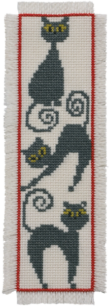 Embroidery Kit Bookmark Cat 7 x 22 cm / 2.76 x 8.66 in