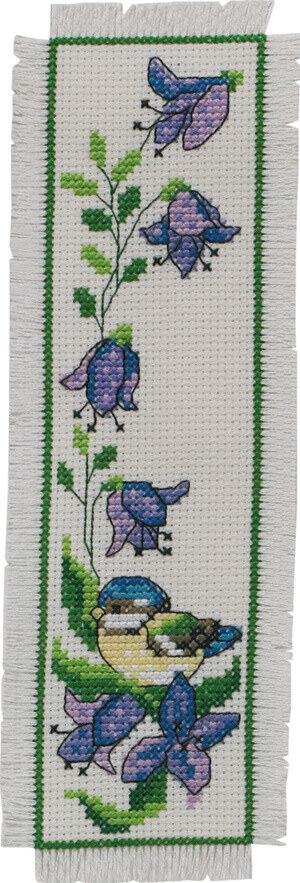 Embroidery Kit Titmouse in Bellflower 7 x 22 cm / 2.76 x 8.66 in