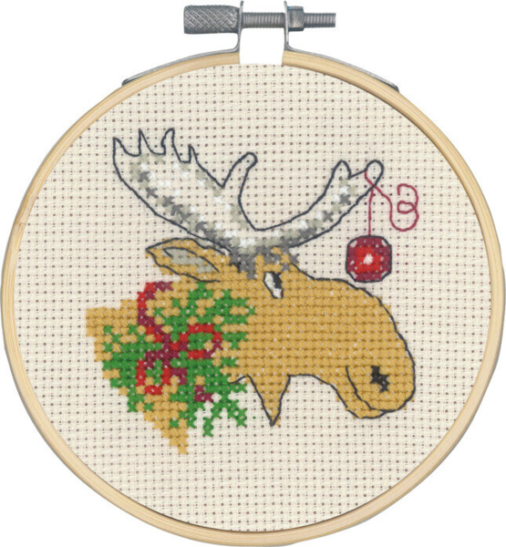 Embroidery Kit Moose & Christmas Bauble w/5810/10 10 Ø cm/4 dia. in