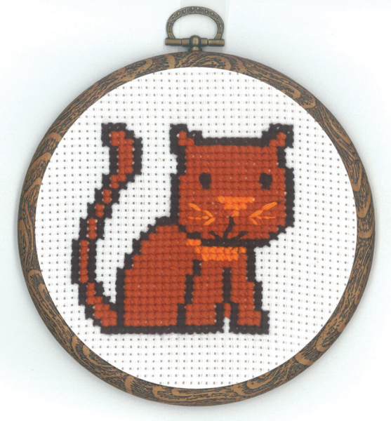 Embroidery Kit Cat W/frame 5962/60 14 cm / 5.51 in