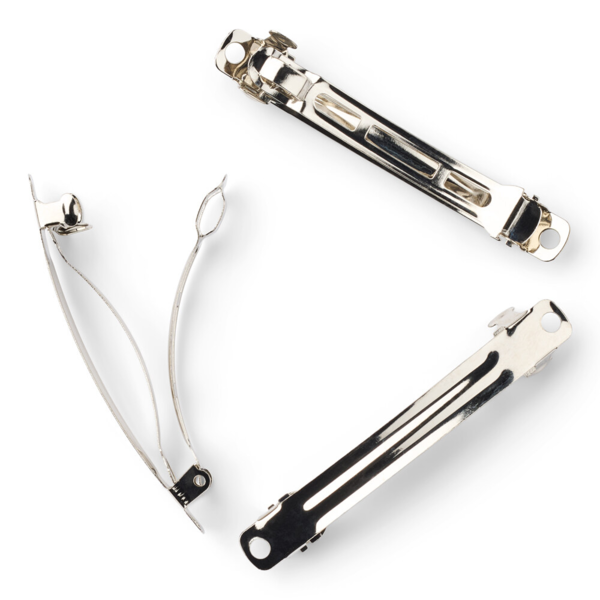 LindeHobby Hair Barrettes, Silver, 6mm, 3 pcs