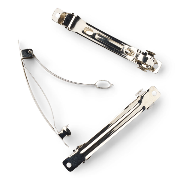 LindeHobby Hair Barrettes, Silver, 8mm, 3 pcs