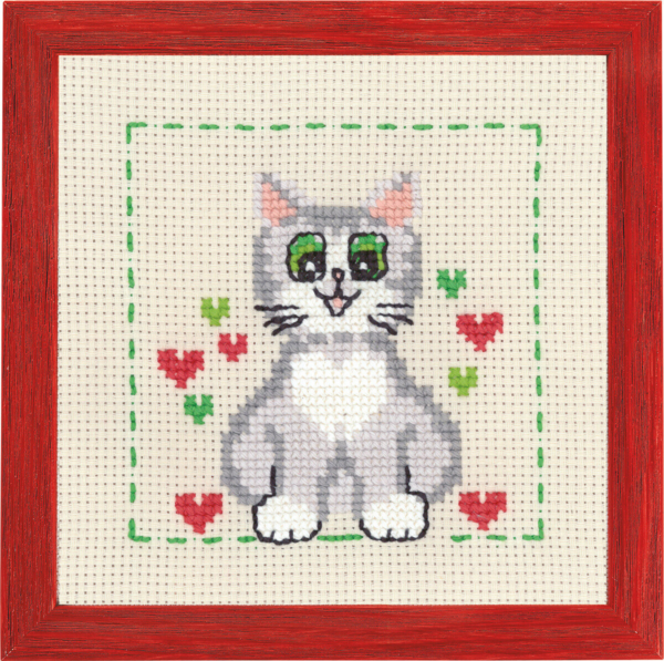 Embroidery Kit MFK Cat R/5387 19 x 19 cm / 7 x 7 in