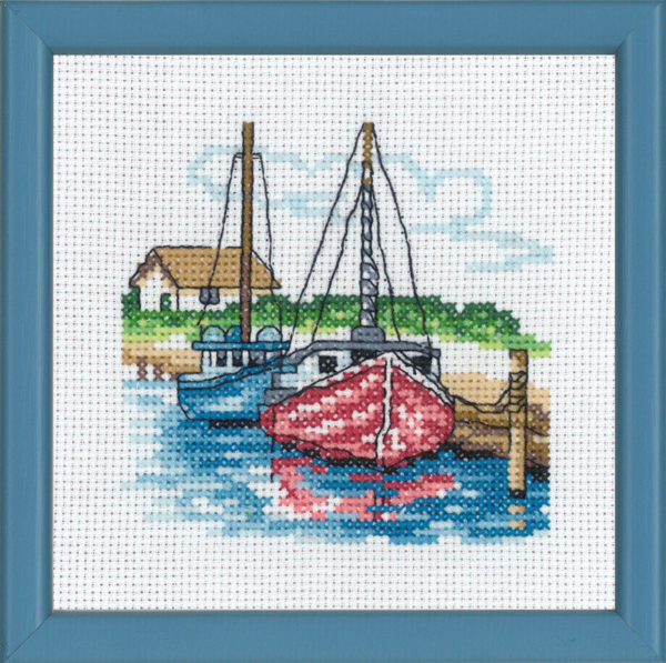 Embroidery Kit Two sailing ships R5592 13 x 13 cm / 5.12 x 5.12 in