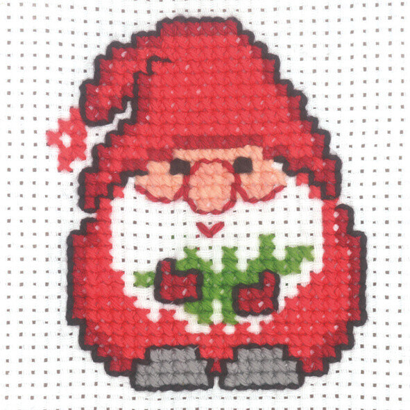 Embroidery Kit Gnome w/ Pine Branch 10 x 10 cm / 4 x 4 in