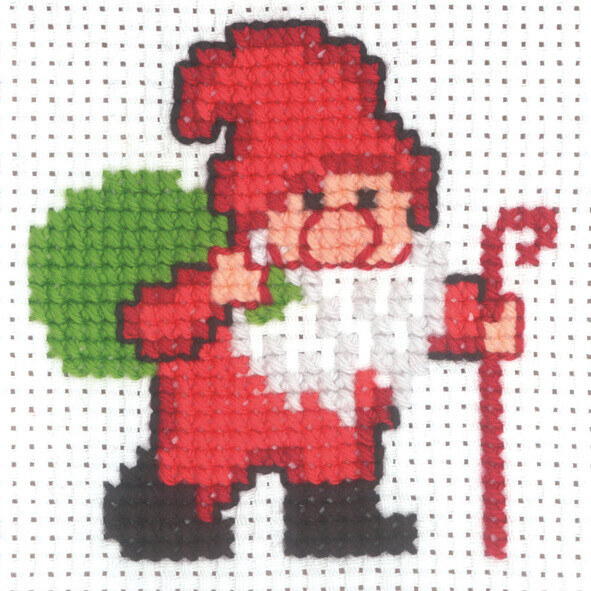Embroidery Kit Gnome w/bag and stick 10 x 10 cm / 3.94 x 3.94 in