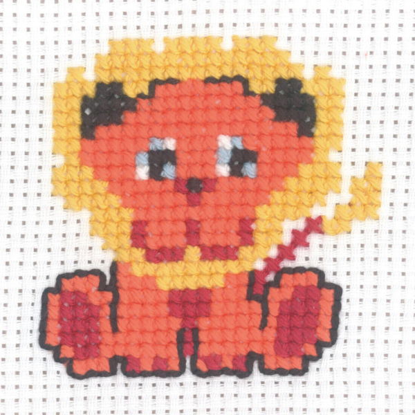 Embroidery Kit Lion 8 x 8 cm / 3.15 x 3.15 in