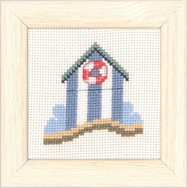 Embroidery Kit Beach House 9x9 cm / 3.54x3.54 in R5376