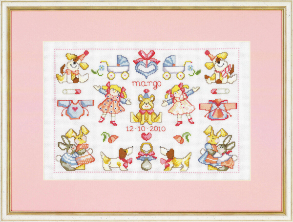 Embroidery Kit Margo birthday mat 38 x 28 cm / 14.96 x 11.02 in