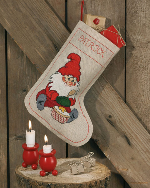 Embroidery Kit Gnome with Porridge 24 x 33 cm / 9.45 x 12.99 in