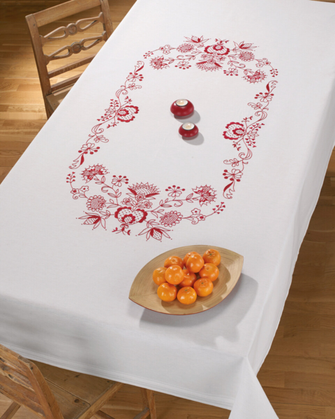 Embroidery Kit Folk Art in Red 150 x 220 cm / 59.06 x 86.61 in